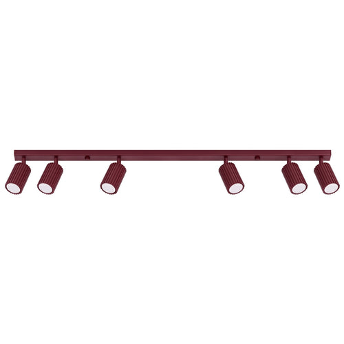 Sollux Lighting Plafondlamp KARBON 6L bordeaux - 117x6,5x16,5cm