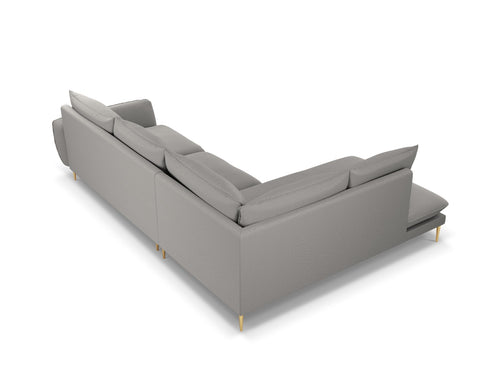Cosmopolitan Design linker hoekbank Vienna 6-zits, boucle, grijs - 185x275x95cm