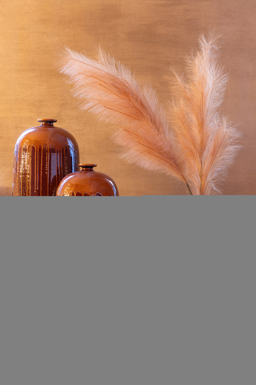 J-Line vaas Lee Blinkend - terra - bruin/oranje - small - 55 cm hoog - vtwonen shop