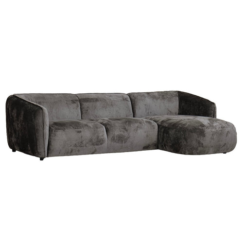 Giga Meubel Chaise Longue Bank Lille - 3-Zits - Rechts - Mokka - Stof - vtwonen shop