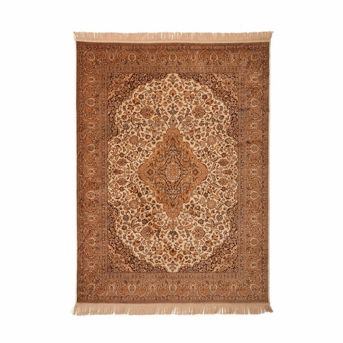 Tier Vintage Perzisch vloerkleed Napura Bruin/Camel met franjes