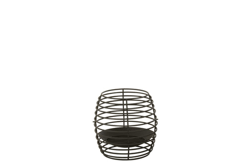 J-Line vuurschaal Rond Rinds - ijzer - zwart - small