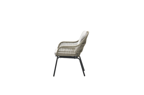 Triton dining fauteuil - carbon black - rope donker zand - desert sand - vtwonen shop
