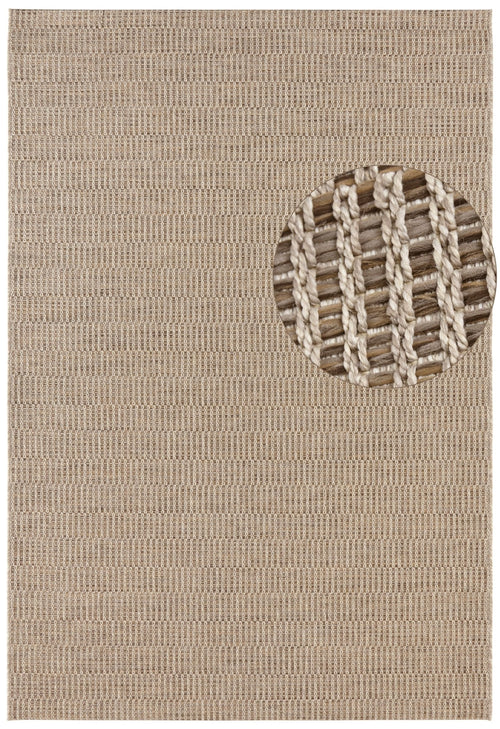 Flatweave In- & Outdoor carpet Dreux natural-brown in Handmade-Look 120x170 cm - vtwonen shop