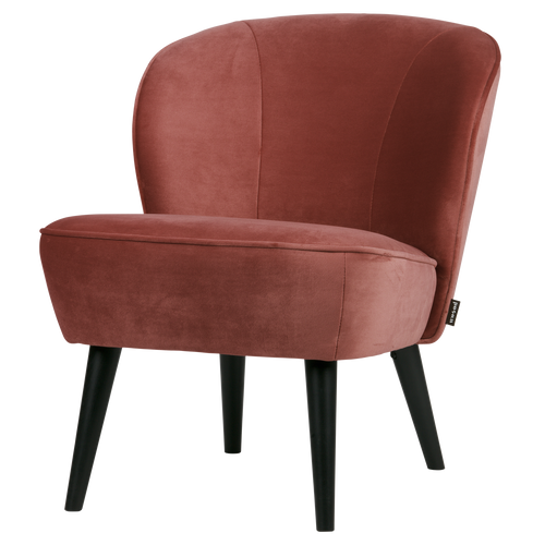 WOOOD fauteuil Sara - Velvet - Bordeauxrood- 71x59x70