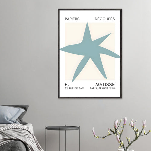 Artfulprints Poster Matisse – Star of the sea turquoise   - 50x70 cm - Turquoise