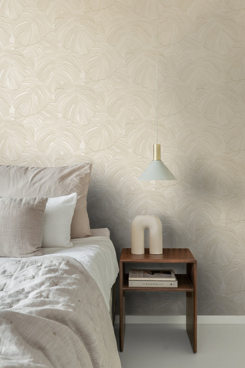 Origin Wallcoverings behang tropische bladeren taupe - 53 cm x 10.05 m - 348024 - vtwonen shop
