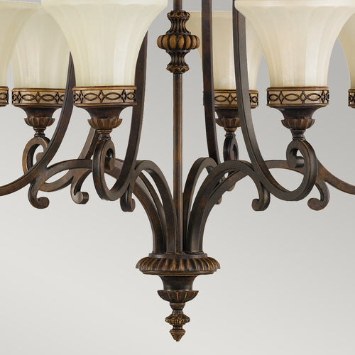 Elstead Drawing Room - 6 Lichts Multi Arm Kroonluchter Walnoot Finish, E27