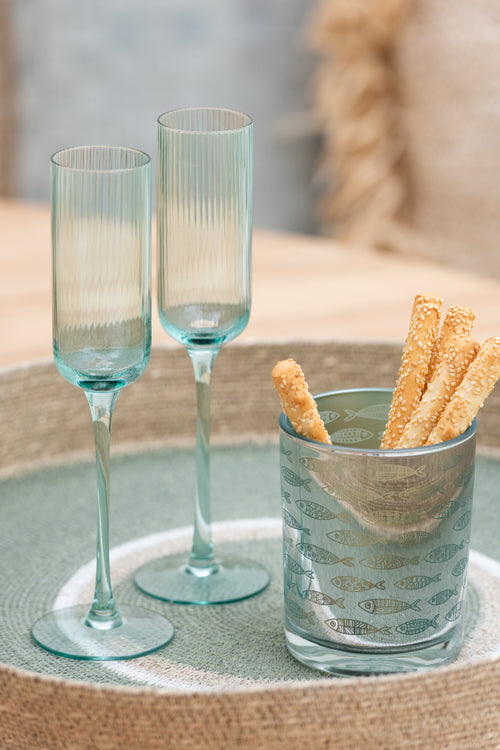 J-Line plateau Rond + Cirkels - zeegras - groen/naturel - vtwonen shop