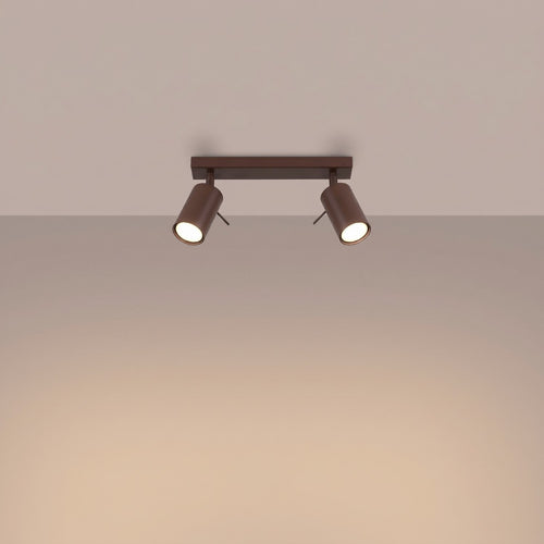 Sollux Lighting Plafondlamp RING 2 bruin - 30x6x16cm