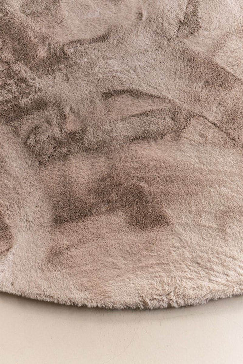 Interieur05  vloerkleed Lux -rond -zacht hoogpolig- beige / taupe - 200 x 200 cm