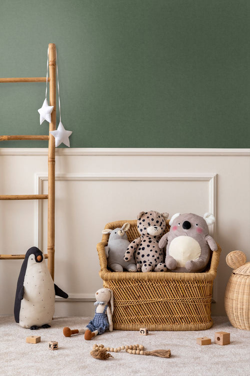 Sanders & Sanders behang linnenstructuur donkergroen -  - 641125