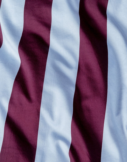 Essenza Minte Stripe dekbedovertrek - Lits-Jumeaux XL – 260x200/220 cm - Mauve wine - Ice blue