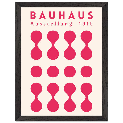 Artfulprints Poster met Lijst Bauhaus - Ausstellung fuchsia   - 30x40 cm - Roze