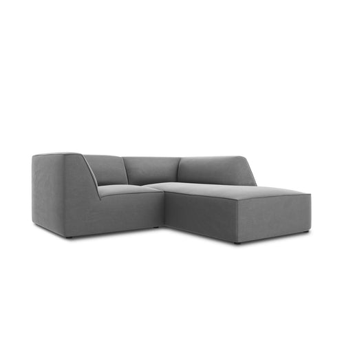 Cosmopolitan Design - Modulaire hoekbank rechts Siena 3-zits, flueel grijs - 180x186x69cm