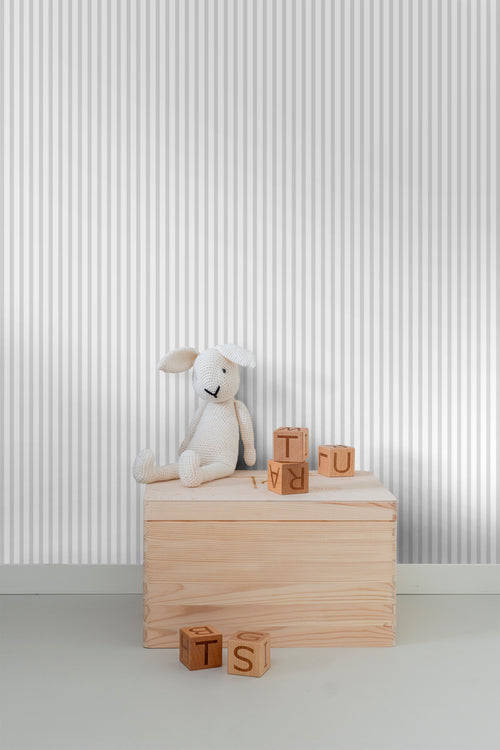 Sanders & Sanders behang strepen grijs en wit - 53 cm x 10 m - 640314 - vtwonen shop