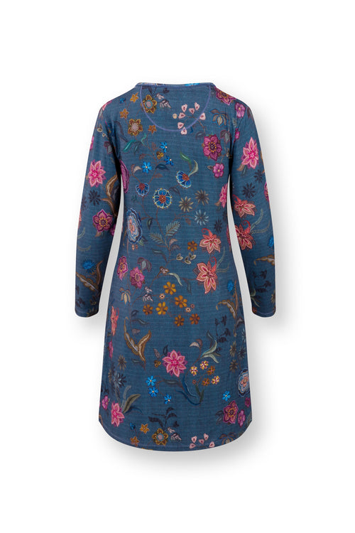 Pip Studio - Dana Nachthemd Lange Mouw Dames - Coco Flower - Blauw - M - vtwonen shop