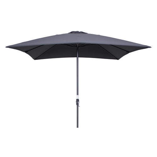 Garden Impressions stokparasol Lotus donker grijs 250x250 cm met 40kg Eureka voet en hoes