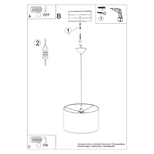 Sollux Lighting Hanglamp NOVA 40 zwart - 40x40x88cm