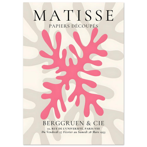 Artfulprints  Matisse – Pink coral   poster A4 21x29.7 cm