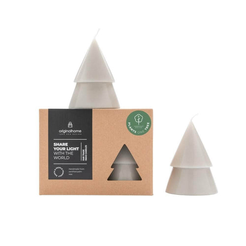 Originalhome dennenboom kaars - lichtgrijs -  M - set van 2 - vtwonen shop