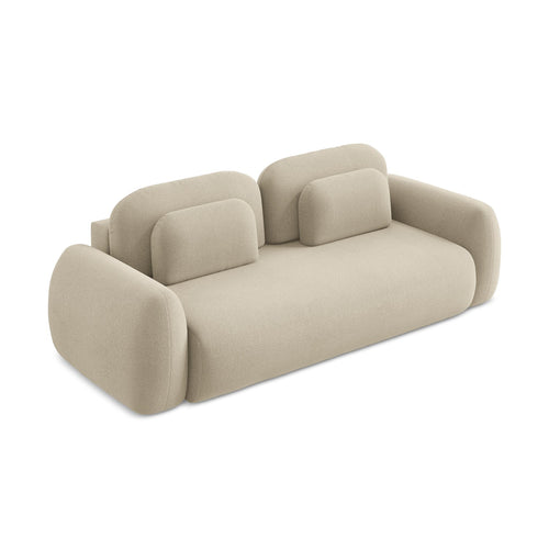 LaMiaSofa 3-zits slaapbank Ferretti - bouclé - donkerbeige - 266x121x95