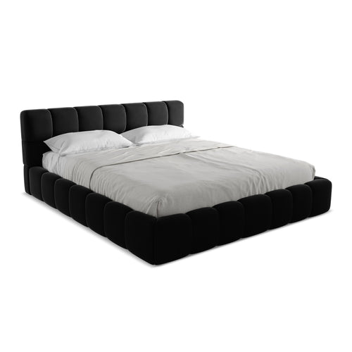 LaMiaSofa Bed met opbergruimte Roma - velours - zwart - 200x228x82