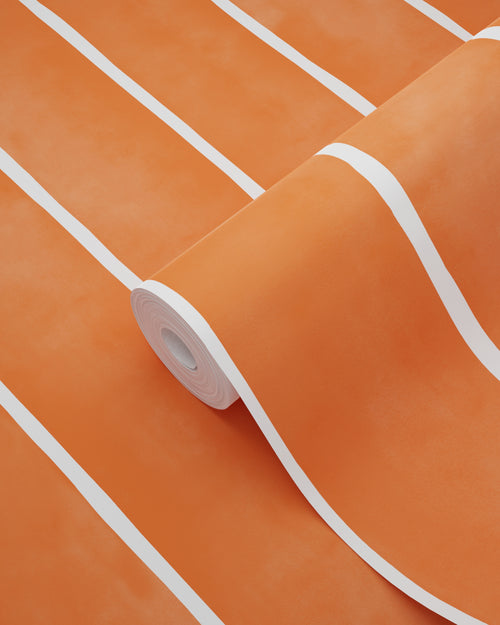 ESTAhome behang strepen oranje en wit - 50 x 900 cm - 131311 - vtwonen shop