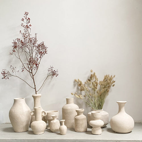 Raw materials vaas Chalk Falna - créme - 9,5x9,5x16 cm - vtwonen shop
