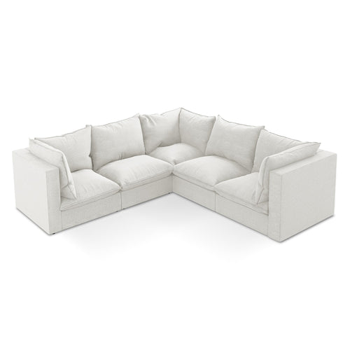 LaMiaSofa Modulaire hoekbank Ravenna - bouclé - wit - 255x255x77