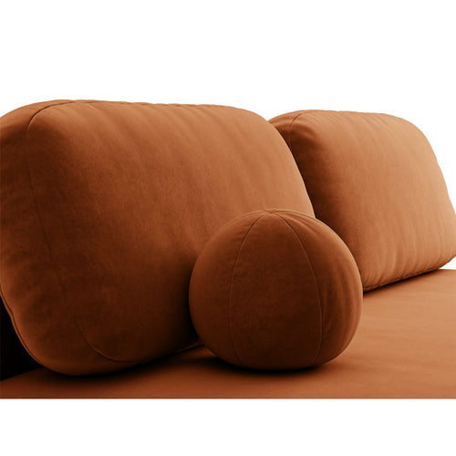 Cosmopolitan Design - Slaapbank met opbergdoos Sophia 3-zits, flueel terracotta - 110x202x89cm