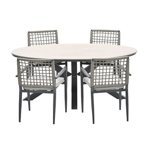 Garden Impressions tuinset Burela - Tulli taupe 5-delig - ovaal 180x115 cm - vtwonen shop