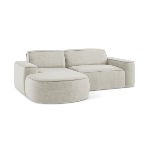 LaMiaSofa hoekbank links Melissa - textuurstof - lichtbeige - 224x166x70
