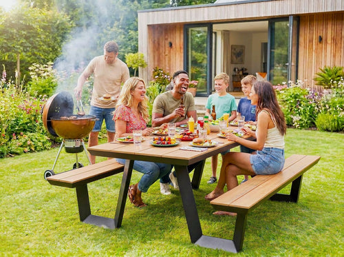 MaximaVida aluminium picknicktafel Bermuda 200 cm zwart