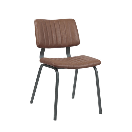 LABEL51 Eetkamerstoel Gusto - Bruin PU-Leer - Set van 2