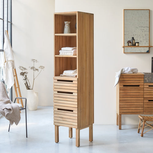 Tikamoon Massief teakhouten kolomkast - Naturel - vtwonen shop