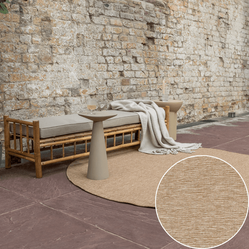 Interieur05 Rond Jute buitenkleed Naturel Uni - 240 x 240 cm