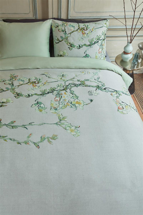 Beddinghouse x Van Gogh Museum Blossom dekbedovertrek - Tweepersoons - 200x200/220 cm - Grijs - vtwonen shop