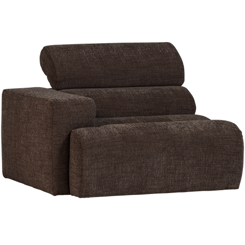 WOOOD 1-zits element bank arm links Novi - Polyester - Donkerbruin - 86x109x113 - vtwonen shop