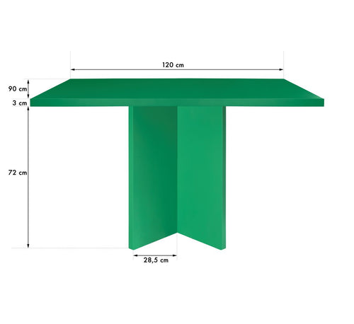 Really Nice Things - eettafel Mathilda - MDF - rechthoekig - 120x90 cm -  esmeralda - vtwonen shop