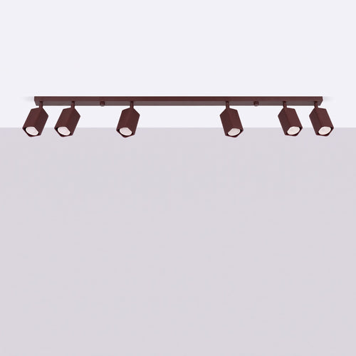Sollux Lighting Plafondlamp RAYO 6L bruin - 117x6x16,5cm