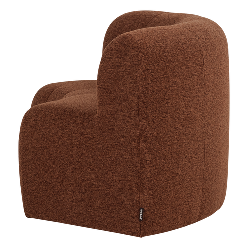 WOOOD eetbank halfronde hoek rug Mojo Base - Bouclé - Roestbruin - 83x152x76