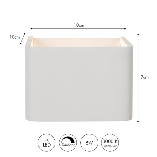 Atmooz wandlamp Calla - wit - Ø 10 x H 7 cm - geïntegreerde led