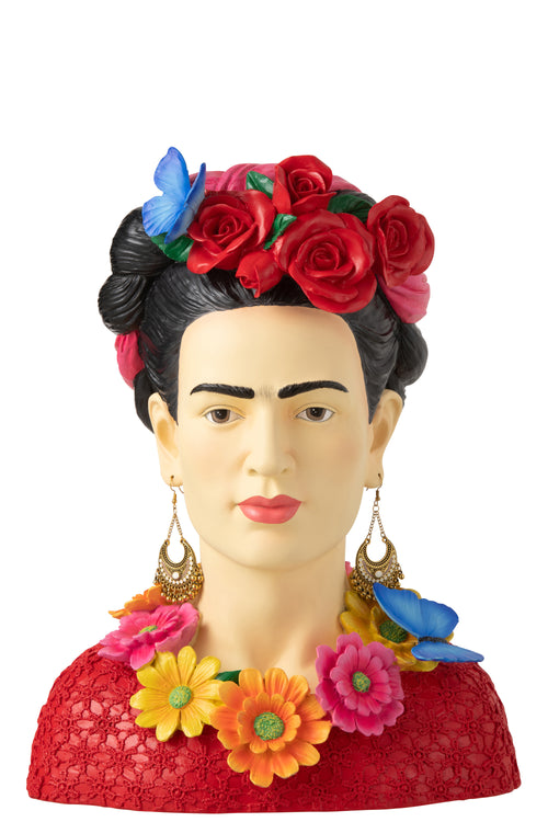 J-Line decoratie Buste Frida Kahlo - polyresin - mix - large