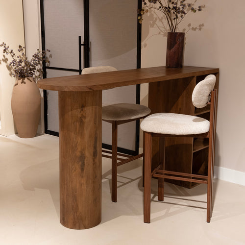 DÉJA Living Bartafel Marbella - Donkerbruin Hout - 140x50x105cm