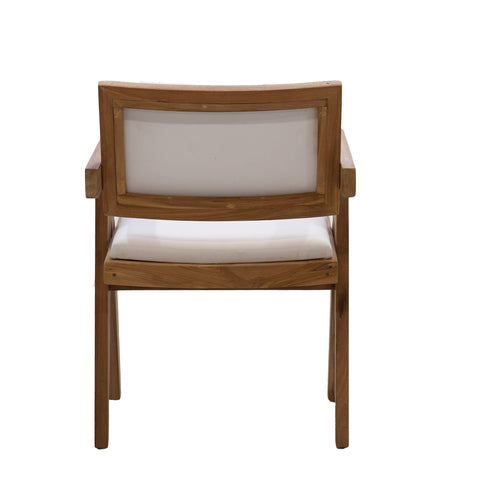 DÉJA Living Eetkamerstoel Lowen - Stof/Teakhout - Beige - Met Armleuning - Set van 2 - vtwonen shop