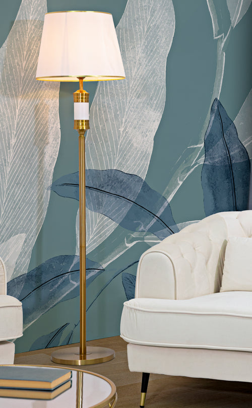 Mauro Ferretti vloerlamp - Ø 41x160 cm - wit/goud