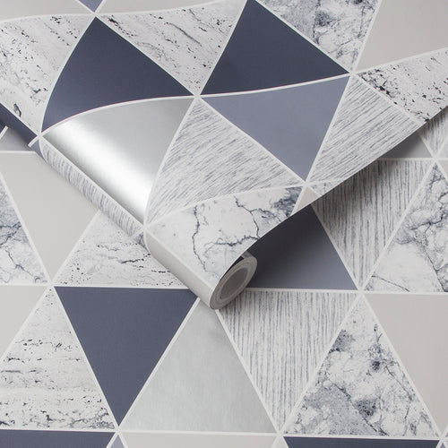 Graham & Brown Vliesbehang - Reflections - Blauw - 10mx52cm