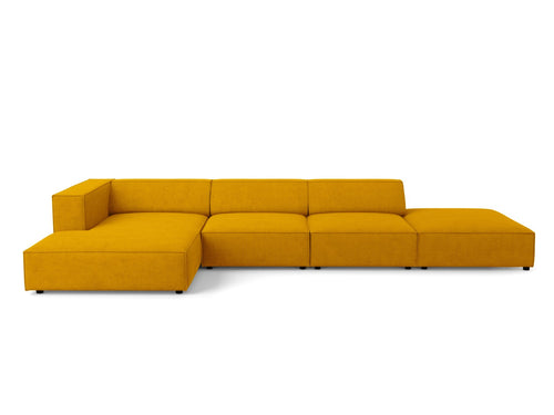 Cosmopolitan Design linker hoekbank Arendal 5-zits, chenille met ribbeleffect, mosterd - 166x341x70cm