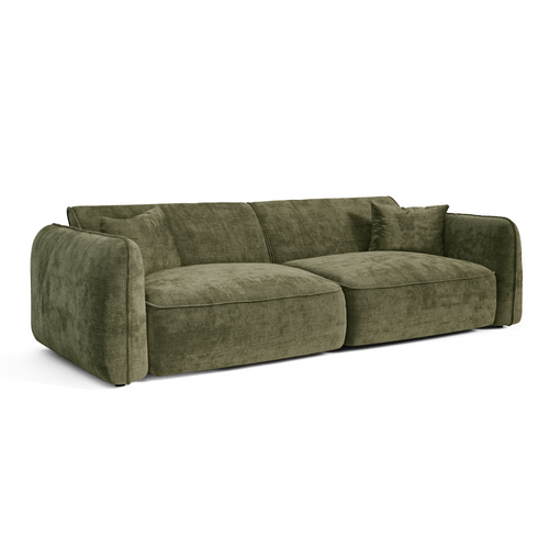 Premium Interiors - Bank LOMI - gewaafd fluweel vintage groen 235cm